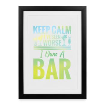 Propriétaire de bar Mixologue Passionné de bar Propriétaire de pub - Affiche encadrée (27 × 37 cm) - noir - Devant