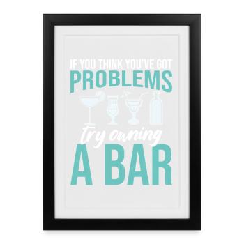Bartender Pub Owner Bartending Bar Owner Barmaid - Framed poster (27 × 37 cm) - black - Front