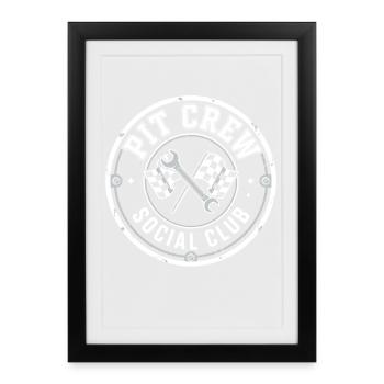 Courses de clubs sociaux de l’équipe des stands - Affiche encadrée (27 × 37 cm) - noir - Devant