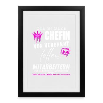 Patron fier de sacrés super employés - Affiche encadrée (27 × 37 cm) - noir - Devant
