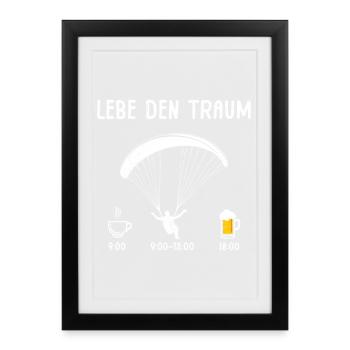 Parapente VIS LE RÊVE Amusement - Affiche encadrée (27 × 37 cm) - noir - Devant