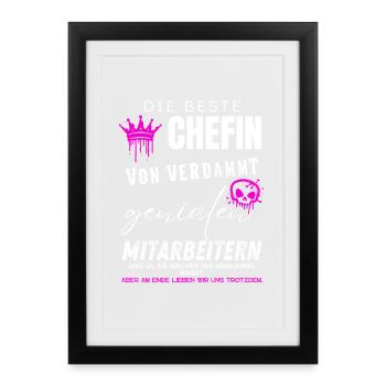 Meilleur patron d’employés incroyables - Affiche encadrée (27 × 37 cm) - noir - Devant