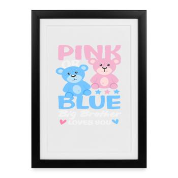 Rose ou bleu Big Brother t’aime - Affiche encadrée (27 × 37 cm) - noir - Devant
