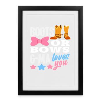 Bottes ou arc, grand-mère t’adore - Affiche encadrée (27 × 37 cm) - noir - Devant