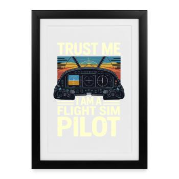 Trust me, I'm a flight simulator pilot - Framed poster (27 × 37 cm) - black - Front