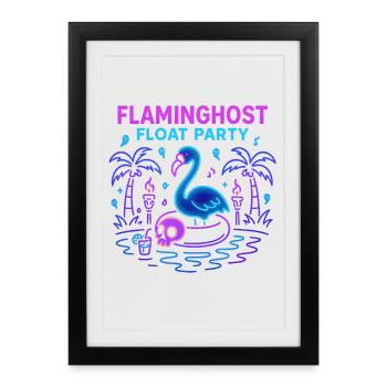 Flaminghost Float Party Halloween Pool - Framed poster (27 × 37 cm) - black - Front