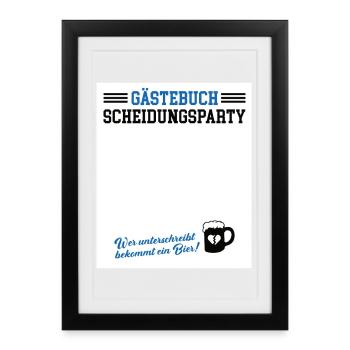 Livre d’or, Divorce Party Divorcé - Affiche encadrée (27 × 37 cm) - noir - Devant