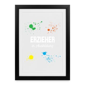 Éducateur en formation Crèche Formation des éducateurs - Affiche encadrée (27 × 37 cm) - noir - Devant