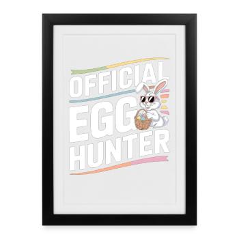 Official Egg Hunter Easter Bunny Easter Humor - Framed poster (27 × 37 cm) - black - Front