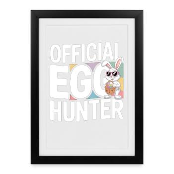 Official Egg Hunter Easter Bunny Easter Humor - Framed poster (27 × 37 cm) - black - Front