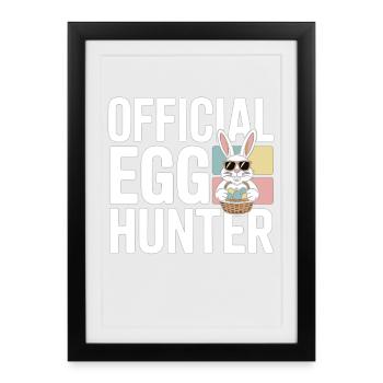 Official Egg Hunter Easter Bunny Easter Humor - Framed poster (27 × 37 cm) - black - Front
