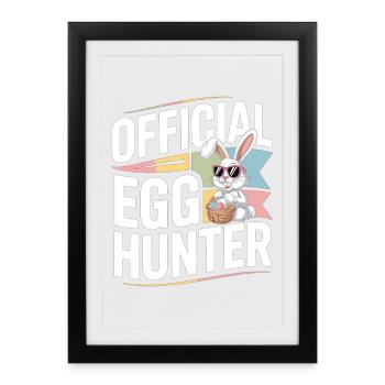 Official Egg Hunter Easter Bunny Easter Humor - Framed poster (27 × 37 cm) - black - Front
