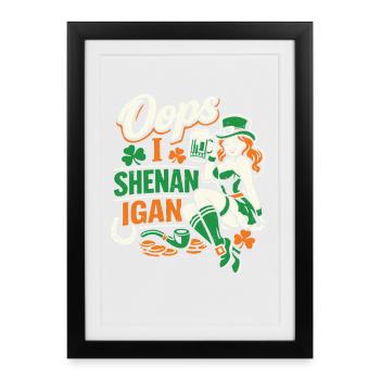 Oups, je fais des bêtises La fille de la Leprechaun St Patrick - Affiche encadrée (27 × 37 cm) - noir - Devant
