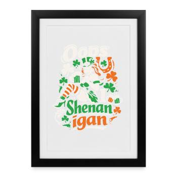 Oups, je fais des bêtises La fille de la Leprechaun St Patrick - Affiche encadrée (27 × 37 cm) - noir - Devant