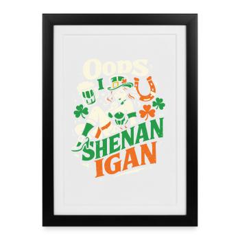 Oups, je fais des bêtises La fille de la Leprechaun St Patrick - Affiche encadrée (27 × 37 cm) - noir - Devant