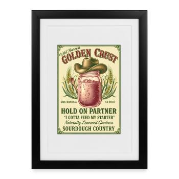 Sourdough Bread Baking Baker Sourdough Starter Jar - Framed poster (27 × 37 cm) - black - Front