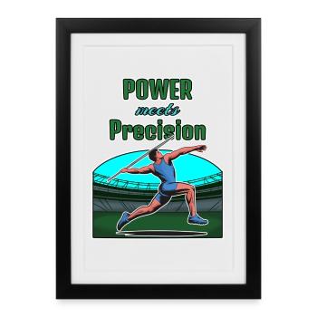 Lancer du javelot : puissance et précision - Affiche encadrée (27 × 37 cm) - noir - Devant
