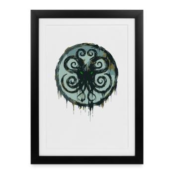 Symbole de Cthulhu : Lovecraft Cosmic Horror - Affiche encadrée (27 × 37 cm) - noir - Devant