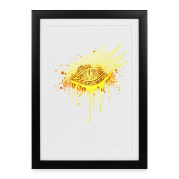 Mystic Eye Gold Edition – Urban Street Art Auge - Framed poster (27 × 37 cm) - black - Front
