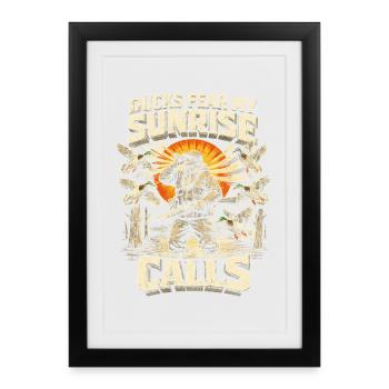 Chasse aux canards Canards Craignent Mes appels au lever du soleil - Affiche encadrée (27 × 37 cm) - noir - Devant