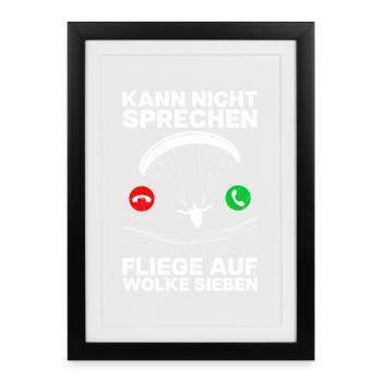 Vol en parapente JE NE PARLE PAS VOLER Drôle - Affiche encadrée (27 × 37 cm) - noir - Devant