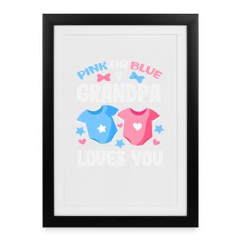 Pink Oder Blau Opa Liebt Dich Reveal - Gerahmtes Poster (27 × 37 cm) - Schwarz - Vorne