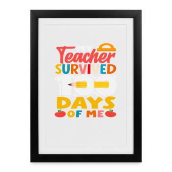 Le professeur a tenu 100 jours avec moi - Affiche encadrée (27 × 37 cm) - noir - Devant