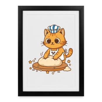 Sourdough Bread Baking Baker Sourdough Starter Jar - Framed poster (27 × 37 cm) - black - Front