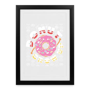 Restauration rapide en donuts - Affiche encadrée (27 × 37 cm) - noir - Devant