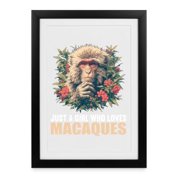 Macaque Macaque - Affiche encadrée (27 × 37 cm) - noir - Devant