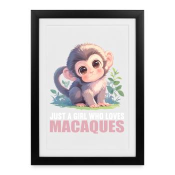 Macaque Macaque - Affiche encadrée (27 × 37 cm) - noir - Devant