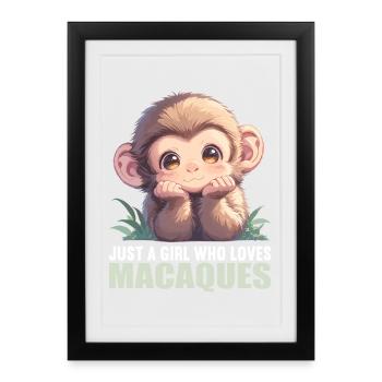Macaque Macaque - Affiche encadrée (27 × 37 cm) - noir - Devant