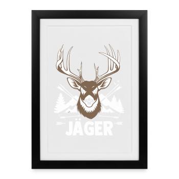 Hunting Hunting Huntsman Hunters - Framed poster (27 × 37 cm) - black - Front
