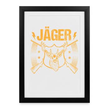 Chasse Chasse Chasseurs Chasseurs - Affiche encadrée (27 × 37 cm) - noir - Devant