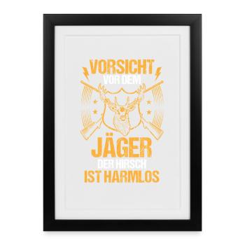 Chasse Chasse Chasseurs Chasseurs - Affiche encadrée (27 × 37 cm) - noir - Devant
