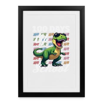 Liste des Dinos des 100 Jours d’École - Affiche encadrée (27 × 37 cm) - noir - Devant