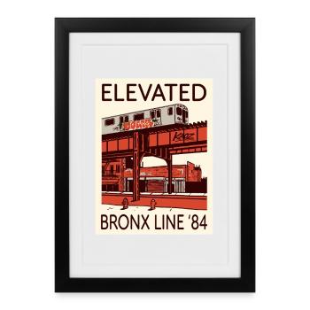 Elevated Bronx Line 84 Graphic - Framed poster (27 × 37 cm) - black - Front