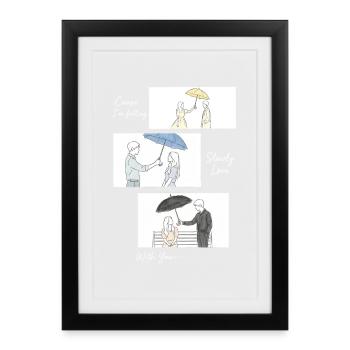 K-Drama Produits dérivés Coréens K-Pop Drame - Affiche encadrée (27 × 37 cm) - noir - Devant