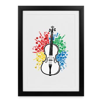 Résumé de la musique du violoncelliste - Affiche encadrée (27 × 37 cm) - noir - Devant