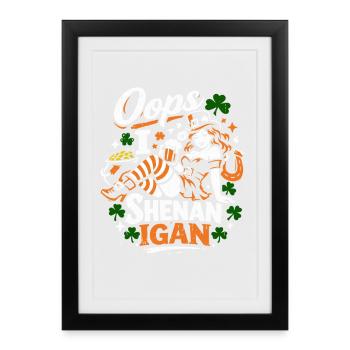 Oups, je fais des bêtises La fille de la Leprechaun St Patrick - Affiche encadrée (27 × 37 cm) - noir - Devant