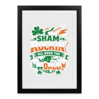 ShamRockin partout dans le monde - Affiche encadrée (27 × 37 cm) - noir - Devant