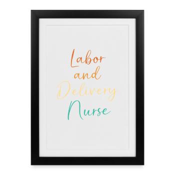 Obstétrique-obstétrique gynécologie-obstétricienne sage-femme - Affiche encadrée (27 × 37 cm) - noir - Devant