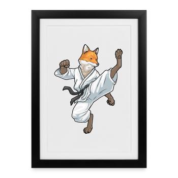 Fox Karate Martial Arts - Framed poster (27 × 37 cm) - black - Front