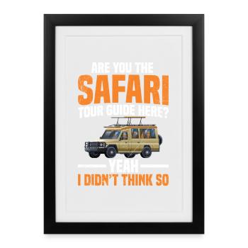  African Safari Tour Guide Travel Vacation Tourist - Framed poster (27 × 37 cm) - black - Front