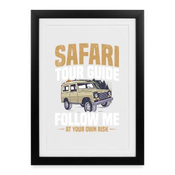  Travle Guide Costume Tourist African Safari Tour - Framed poster (27 × 37 cm) - black - Front