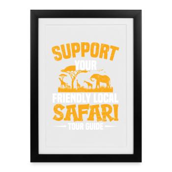  Safari Guide Tourist Travel Costume African - Framed poster (27 × 37 cm) - black - Front
