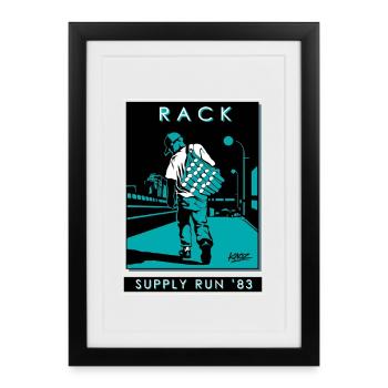 Course de Ravitaillement en Rack 83 - Affiche encadrée (27 × 37 cm) - noir - Devant