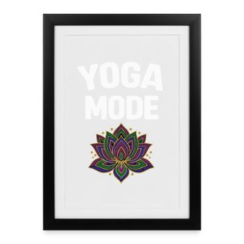 Mode Yoga sur la Fleur de Lotus - Affiche encadrée (27 × 37 cm) - noir - Devant