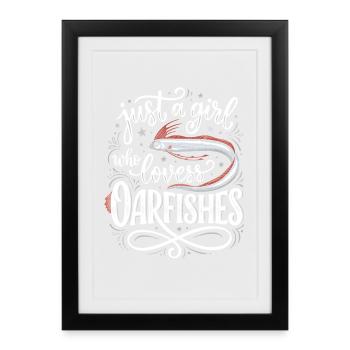 Juste une fille qui aime le poisson - Affiche encadrée (27 × 37 cm) - noir - Devant