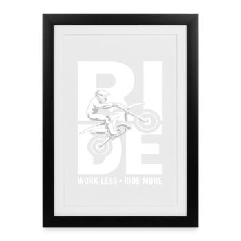 RIDE OFTEN Motocross Offroad Motiv - Gerahmtes Poster (27 × 37 cm) - Schwarz - Vorne